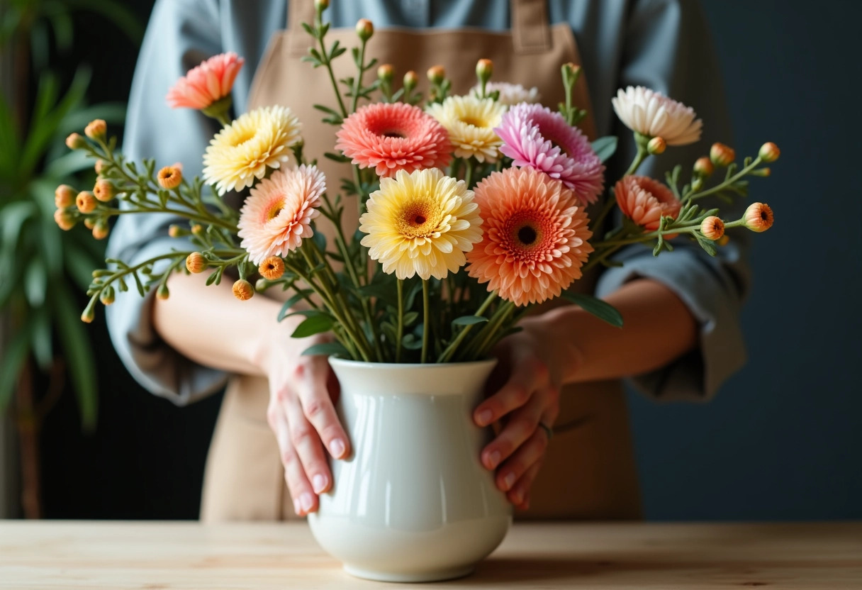 fleurs vase